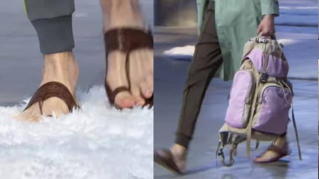 Prada Fashion Week में kolhapuri chappal