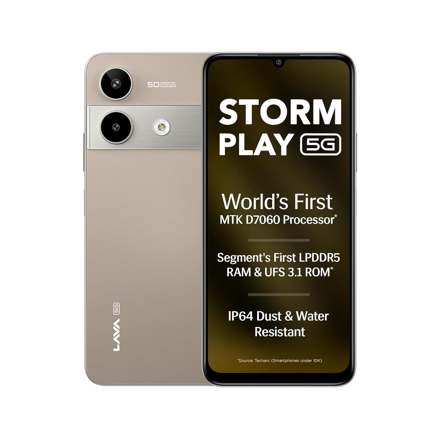 Lava Storm Play 5G (Dune Titanium, 6+6*GB RAM, 128GB Storage)