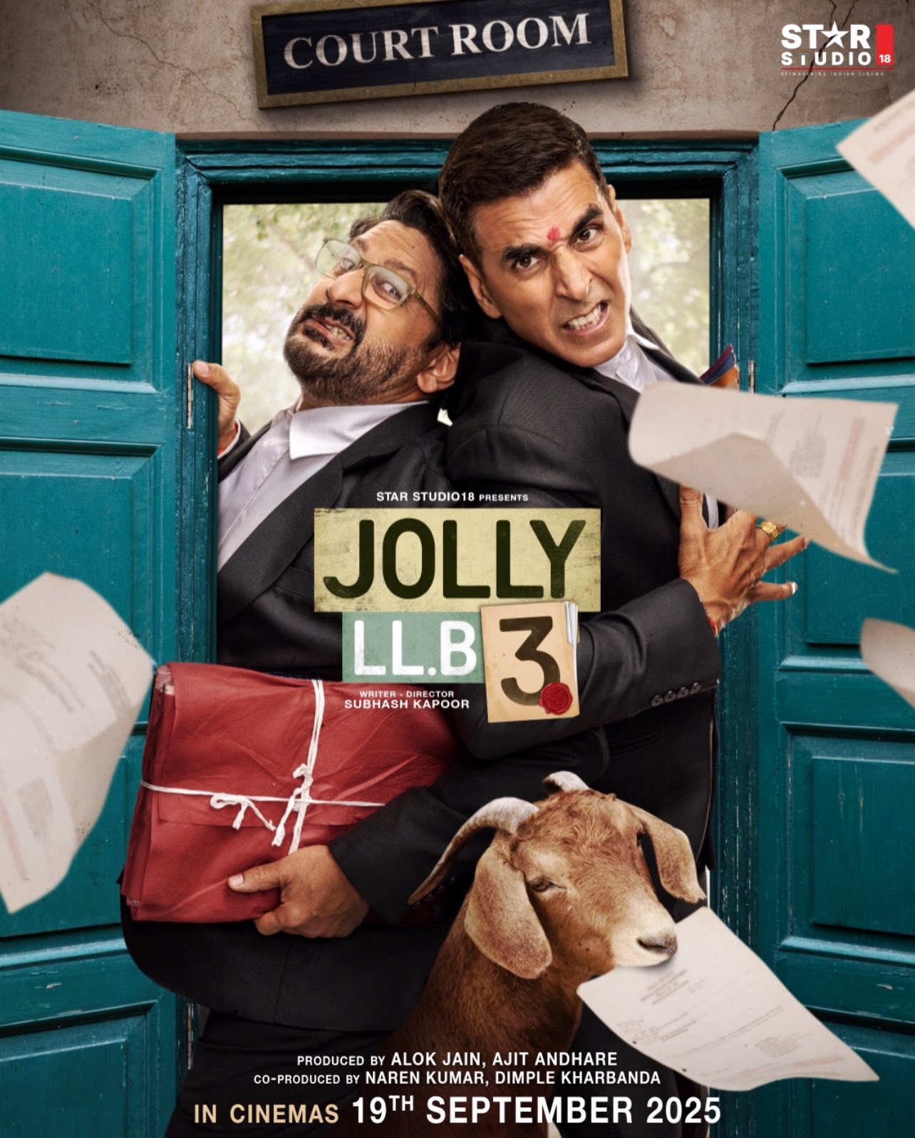"Jolly LLB 3 मोशन पोस्टर – अक्षय कुमार और अर्जुन वारसी की कोर्टरूम जंग"