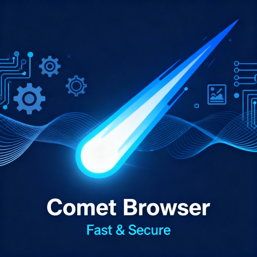 Comet Browser interface showing ad-free YouTube and AI assistant features