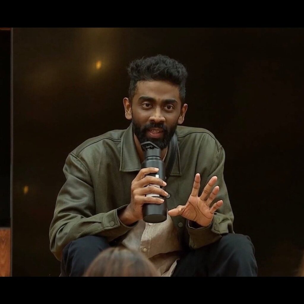 Bigg Boss 19 contestant Pranit More smiling during weekend episode on Colors TV.