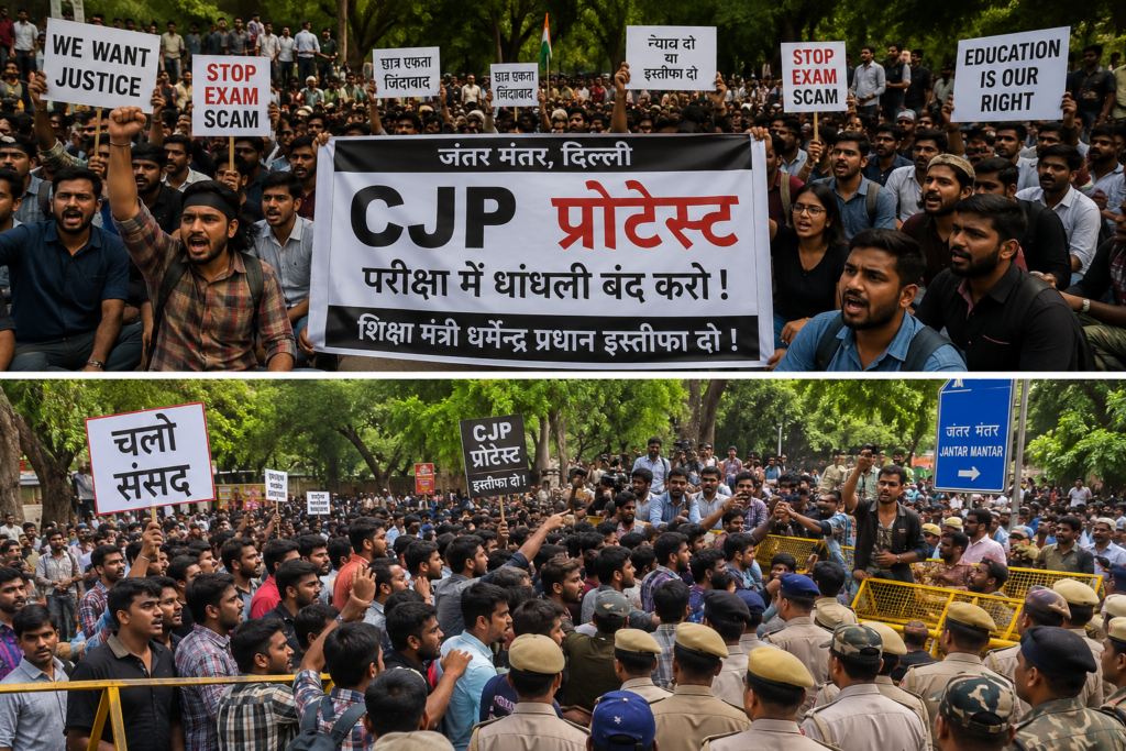 जंतर मंतर पर NEET पेपर लीक को लेकर छात्र आंदोलन और पटना में शिक्षा मंत्री धर्मेंद्र प्रधान के इस्तीफे की मांग को लेकर हिंसक प्रदर्शन की पूरी जानकारी पढ़ें।