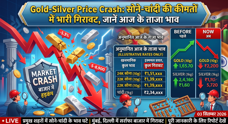 Gold-Silver Price Crash: सोने-चांदी की कीमतों में भारी गिरावट, जानें आज के ताजा भाव