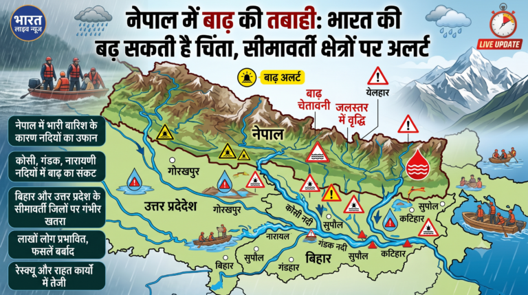 नेपाल में बाढ़ की तबाही: भारत की बढ़ सकती है चिंता, सीमावर्ती क्षेत्रों पर अलर्ट