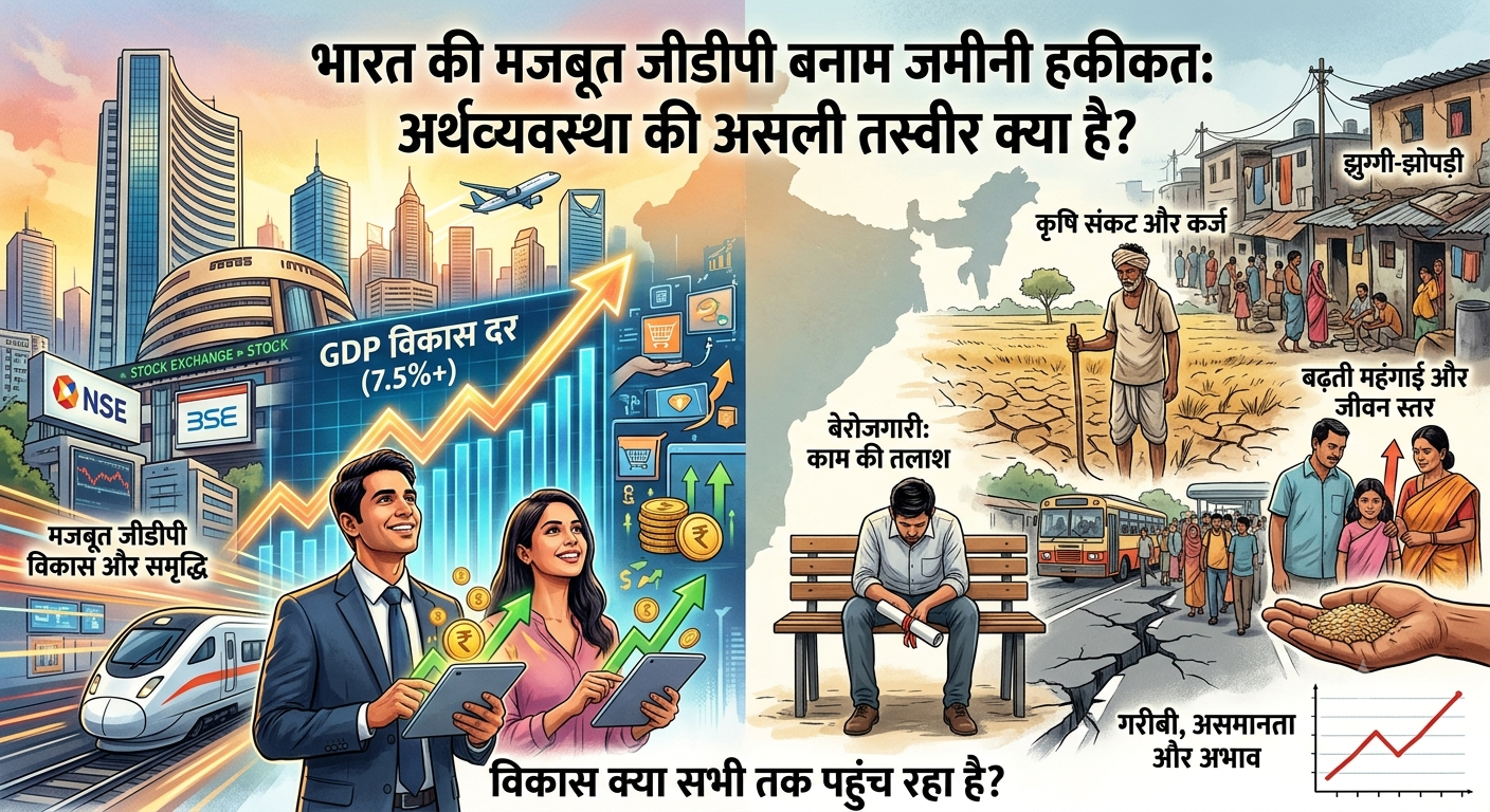 भारत की मजबूत जीडीपी बनाम जमीनी हकीकत: अर्थव्यवस्था की असली तस्वीर क्या है?