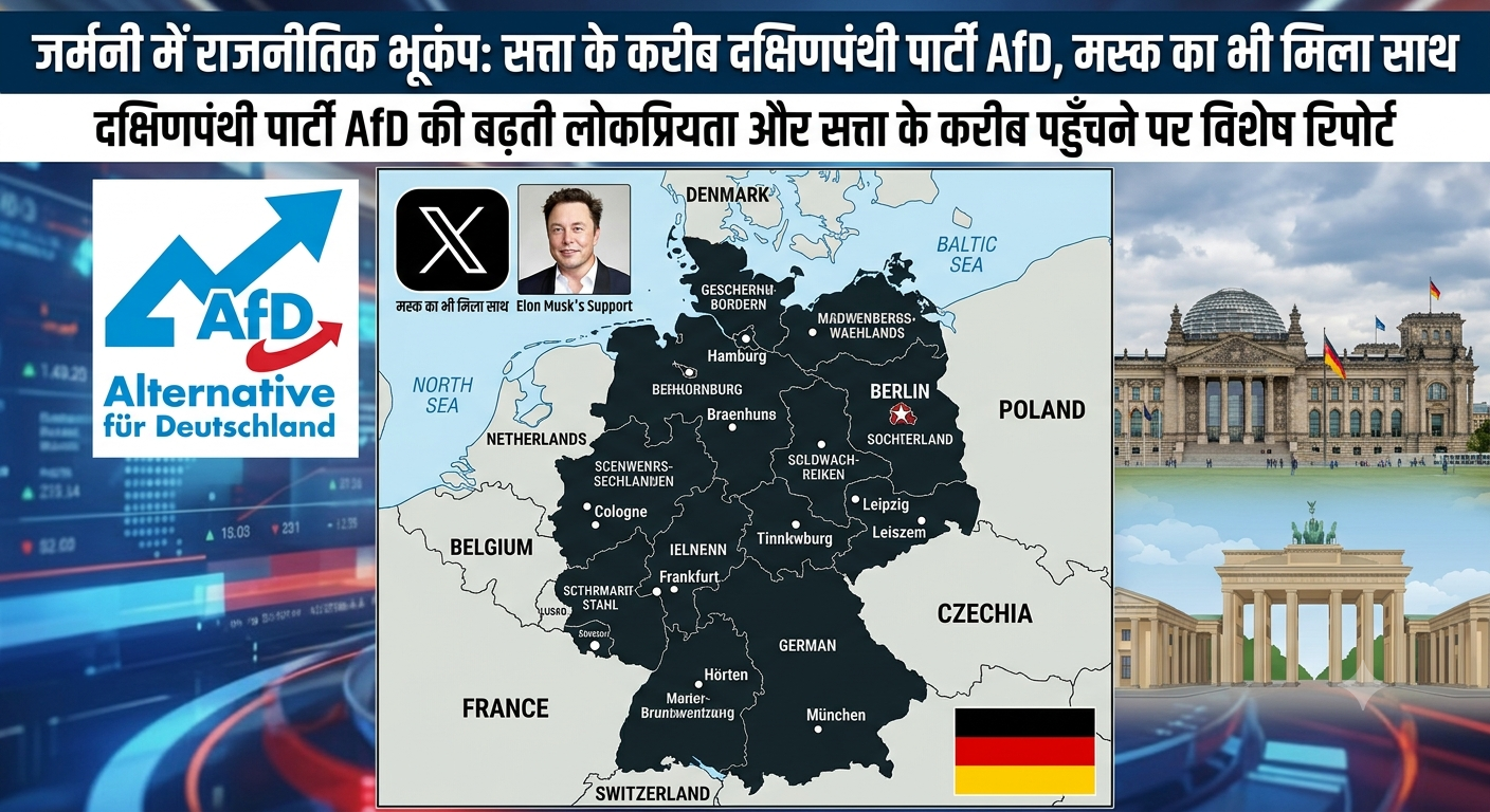 जर्मनी में राजनीतिक भूकंप: सत्ता के करीब दक्षिणपंथी पार्टी AfD, मस्क का भी मिला साथ