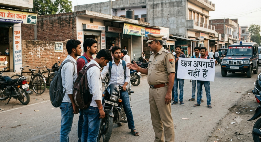 गोरखपुर: छात्रों को 'ठंडा' करने निकले दारोगा, अखिलेश बोले- ये अपराधी नहीं